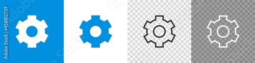 Set setting gear icon in flat style. Vector button, app and web design