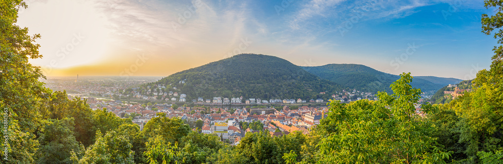 Sonnenuntergang Panorama über Heidelberg