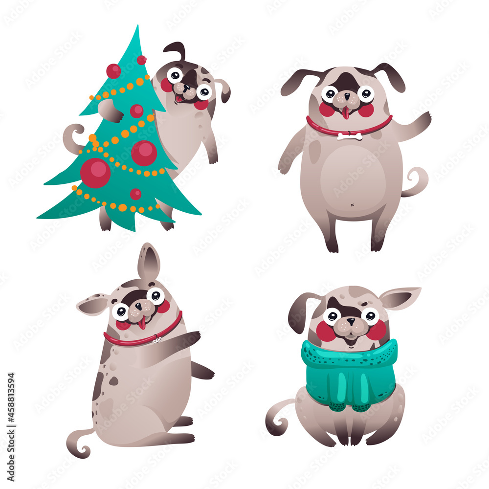 Set of Happy dogs character, vector illustration EPS 10 Set of Happy dogs character, vector illustration EPS 10