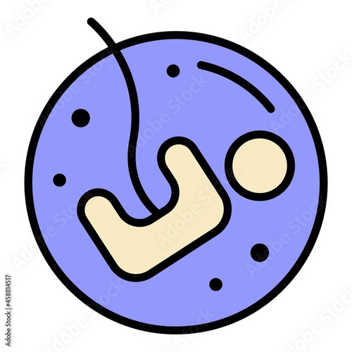 Human embryo in the womb icon. Outline human embryo in the womb vector icon color flat isolated