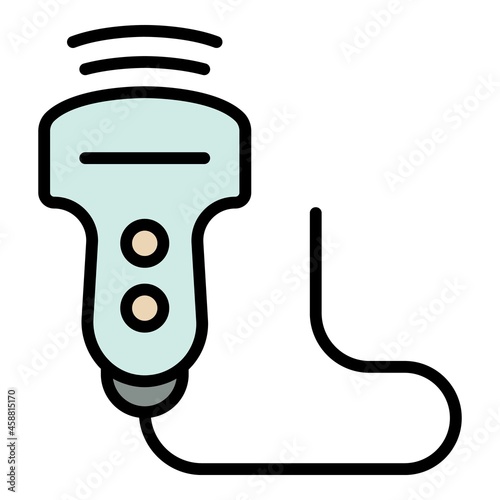 Scanner ultrasound machine icon. Outline scanner ultrasound machine vector icon color flat isolated