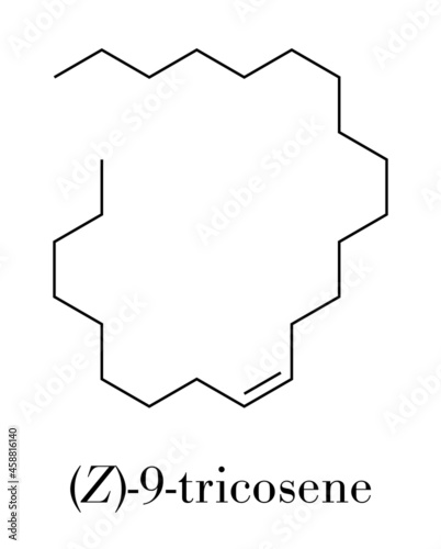 (Z)-9-Tricosene (muscalure) house fly sex pheromone molecule. Used to trap house fly. Skeletal formula.