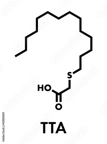 Tetradecylthioacetic acid molecule. Skeletal formula.