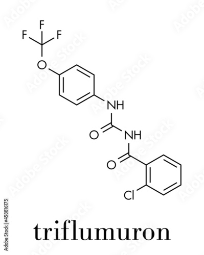 Triflumuron insecticide molecule. Skeletal formula.
