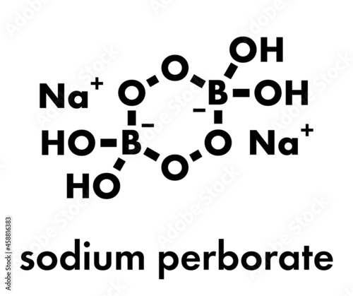 Sodium perborate. Used in detergents and bleaching products. Skeletal formula.