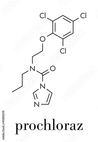 Prochloraz fungicide molecule. Skeletal formula.
