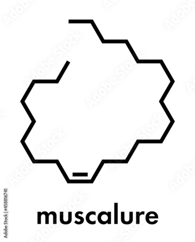 (Z)-9-Tricosene (muscalure) house fly sex pheromone molecule. Used to trap house fly. Skeletal formula.