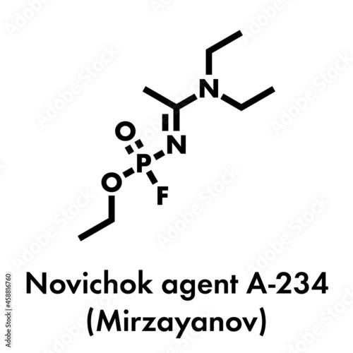 Novichok agent A-234 molecule  chemical structure as proposed by Mirzayanov. Skeletal formula.