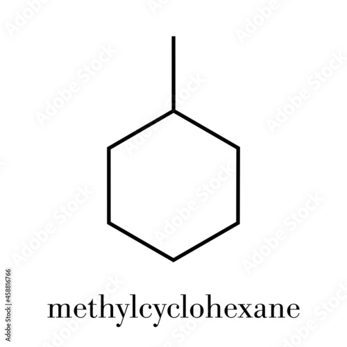 Methylcyclohexane solvent molecule. Skeletal formula.