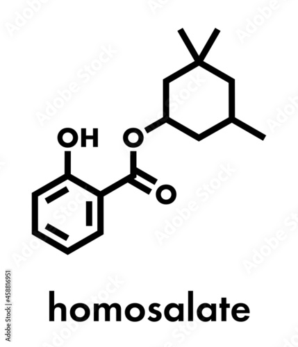 Homosalate sunscreen molecule (UV filter). Skeletal formula.
