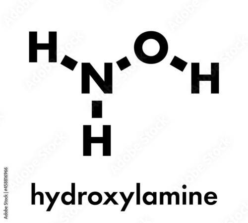 Hydroxylamine molecule. Skeletal formula. photo