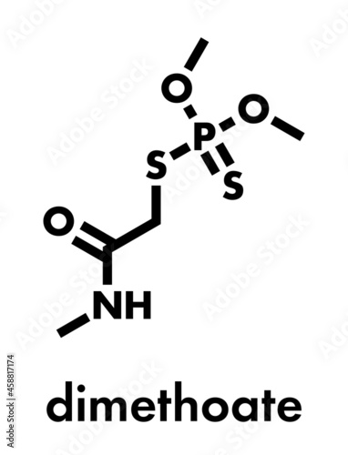 Dimethoate insecticide molecule. Skeletal formula.