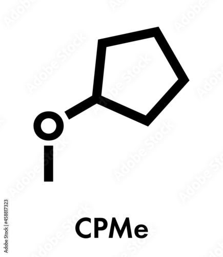 Cyclopentyl methyl ether solvent molecule Skeletal formula.