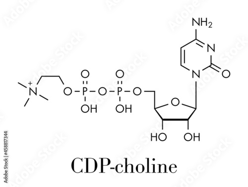 Citicoline (CDP-choline) molecule. Skeletal formula.