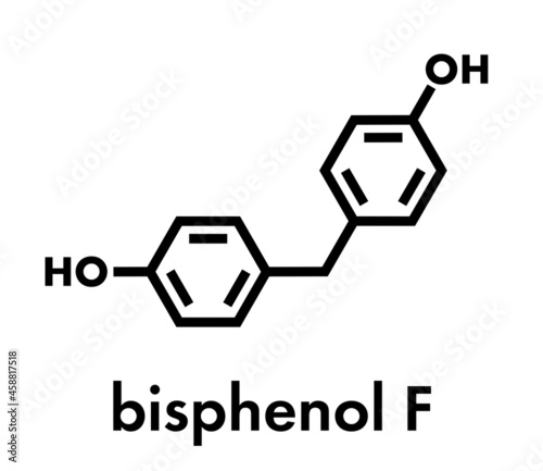 Bisphenol F (BPF) molecule. Alternative for bisphenol A (BPA). Skeletal formula.