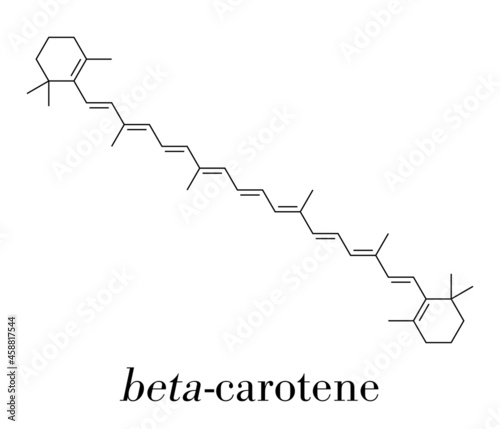 Beta-carotene pigment molecule. Skeletal formula.