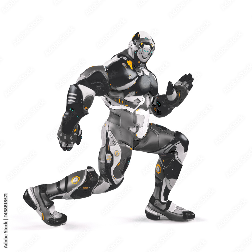 future soldier is dancing on white background future soldier is dancing on white background