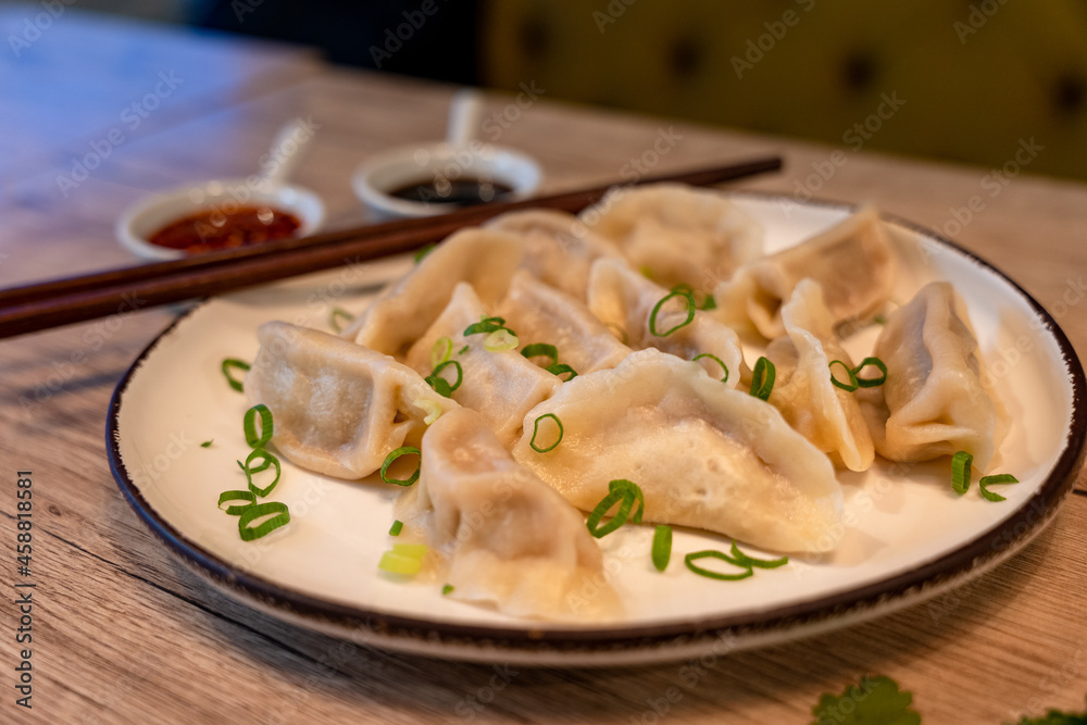 Boiled beef dumplings, traditional Chinese dish