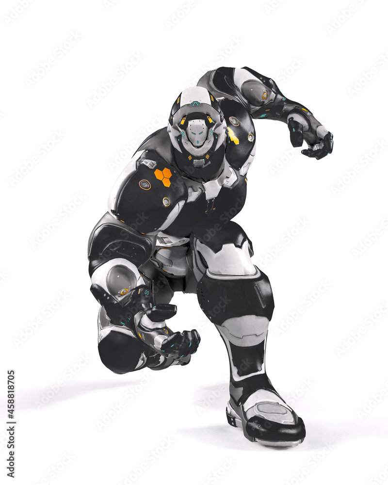 future soldier in action white background future soldier in action white background