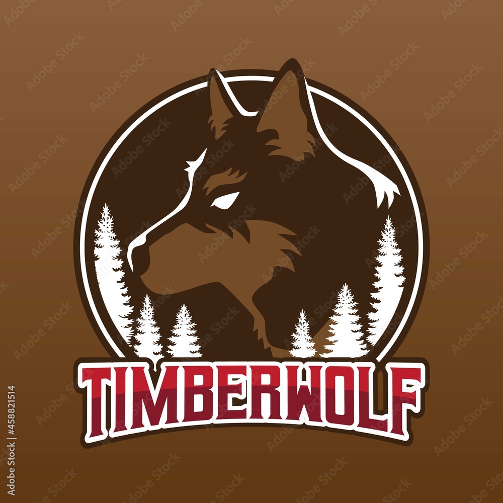 Timberwolf Mascot Logo Design Stock Vector | Adobe Stock