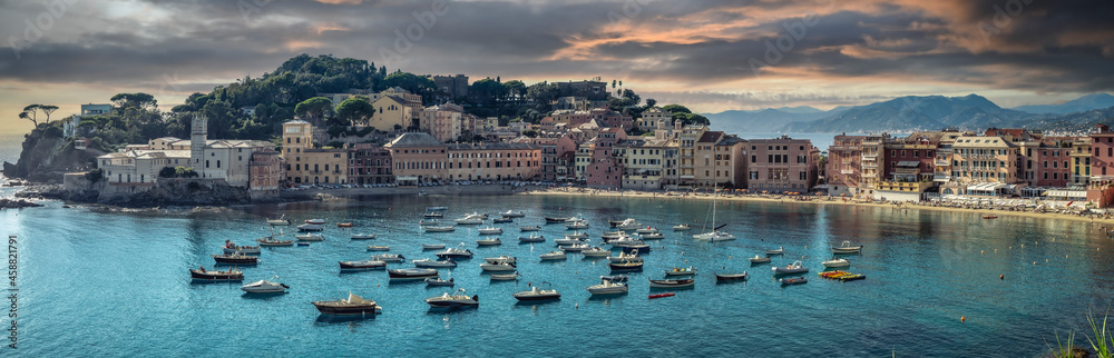 Sestri Levante - Liguria - Italy - Panoramic view of the Bay of Silence