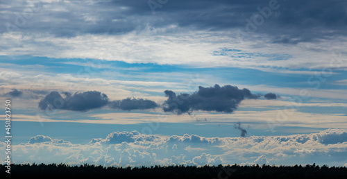 Blue sky with bright clouds