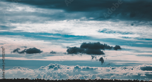 Blue sky with bright clouds