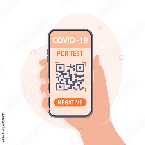 Illustration with negative pcr test people for paper design. Vector illustration. Covid test.