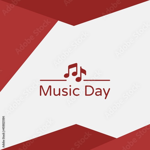 World Music Day with Red Base Color, International Music Day, music day social media post