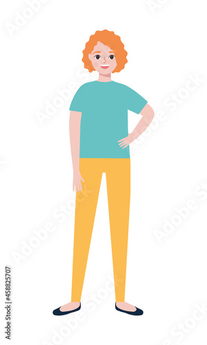redhead woman standing