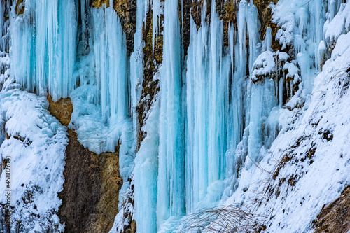 Icefall in Rudawka Rymanowska, Poland