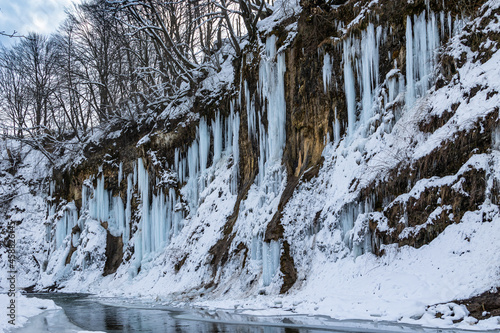 Icefall in Rudawka Rymanowska, Poland