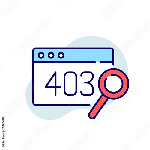 403 error RBG color icon. Thin line vector illustration.