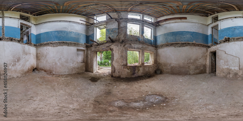 360 hdri panorama in abandoned empty concrete room or unfinished three-storey building with sawn down ceilings and partitions in full seamless spherical panorama in equirectangular projection 360 hdri panorama in abandoned empty concrete room or unfinished three-storey building with sawn down ceilings and partitions in full seamless spherical panorama in equirectangular projection