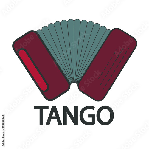 Accordion to tango, vector art illustration.