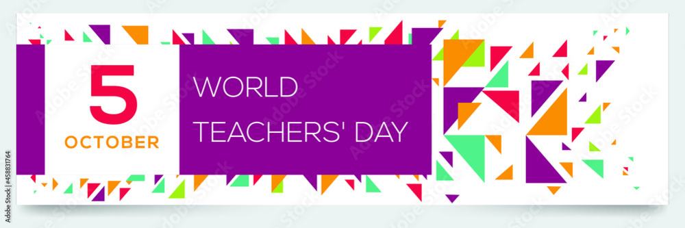 Fototapeta premium Creative design for (World Teachers Day), 5 October, Vector illustration.