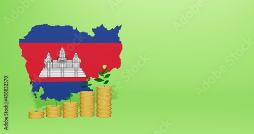 Use of Bank Interest in Cambodia for the needs of social media tv and website background cover blank space can be used to display data or infographics in 3d rendering Premium Photo 