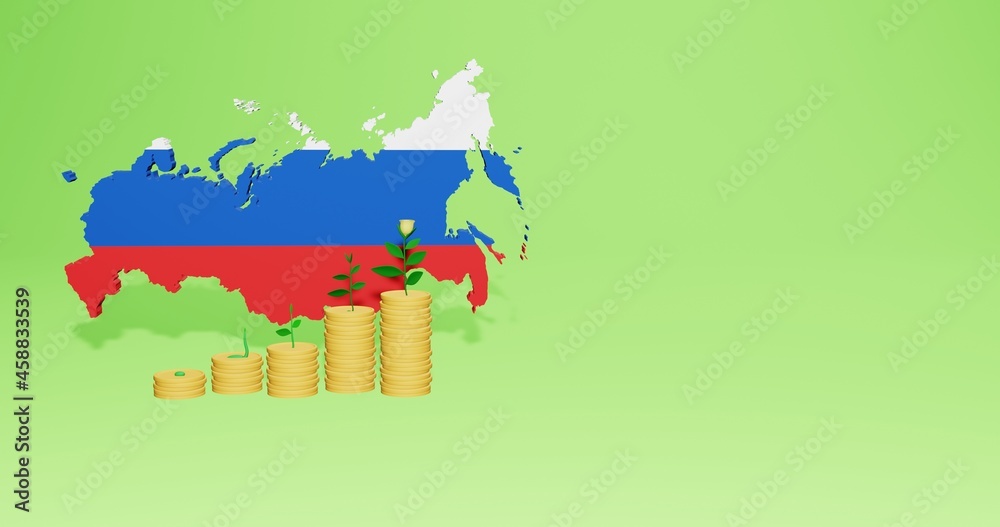 Obraz premium Use of Bank Interest in Russia for the needs of social media tv and website background cover blank space can be used to display data or infographics in 3d rendering Premium Photo
