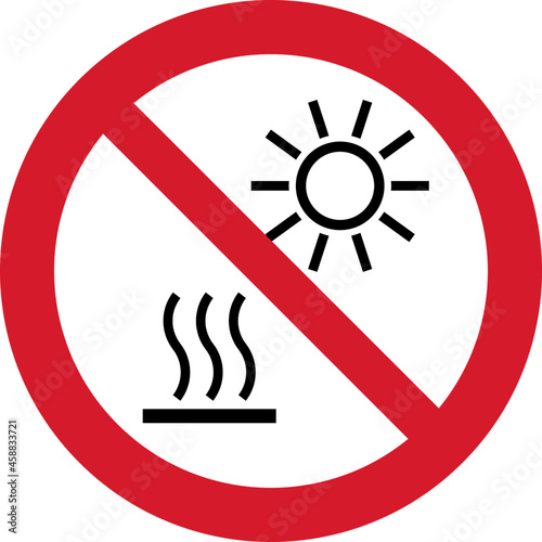 ISO 7010 P068 Do not expose to direct sunlight or hot surface