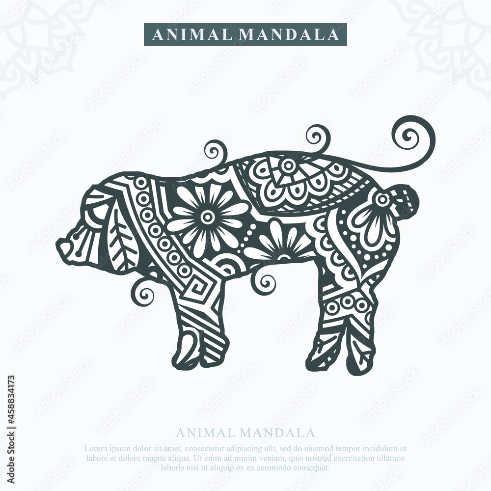 Fototapeta premium Animal Mandala Vector. Zentangle Animal Art. vector illustration.