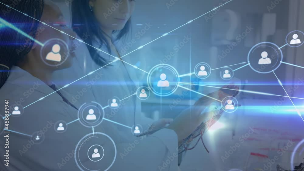 Animation of network of connections over doctors Animation of network of connections over doctors