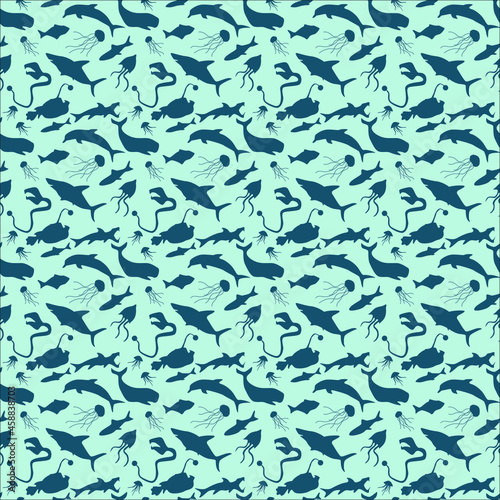 A Pattern Consisting Of Fish Living At Different Depths