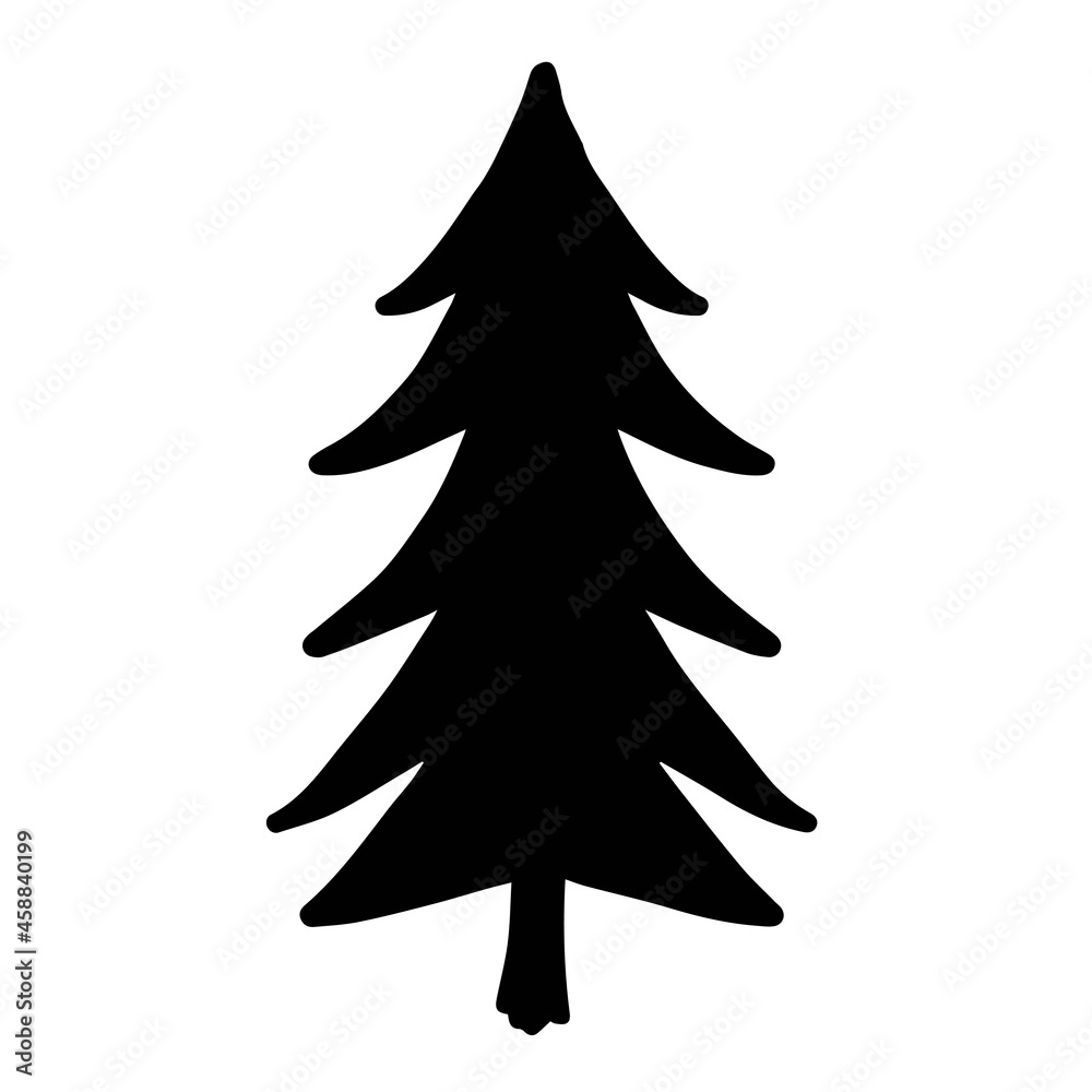 Obraz premium Christmas tree. An ornament for decoration. An element for congratulations. A tree for design. Vector illustration. A festive drawing.