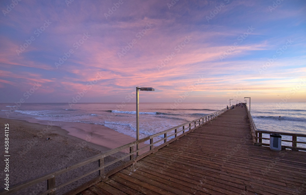 Sunset at Port Hueneme pier in Oxnard California United States