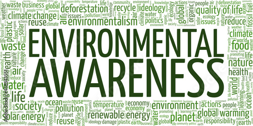 Environmental awareness vector illustration word cloud isolated on white background.