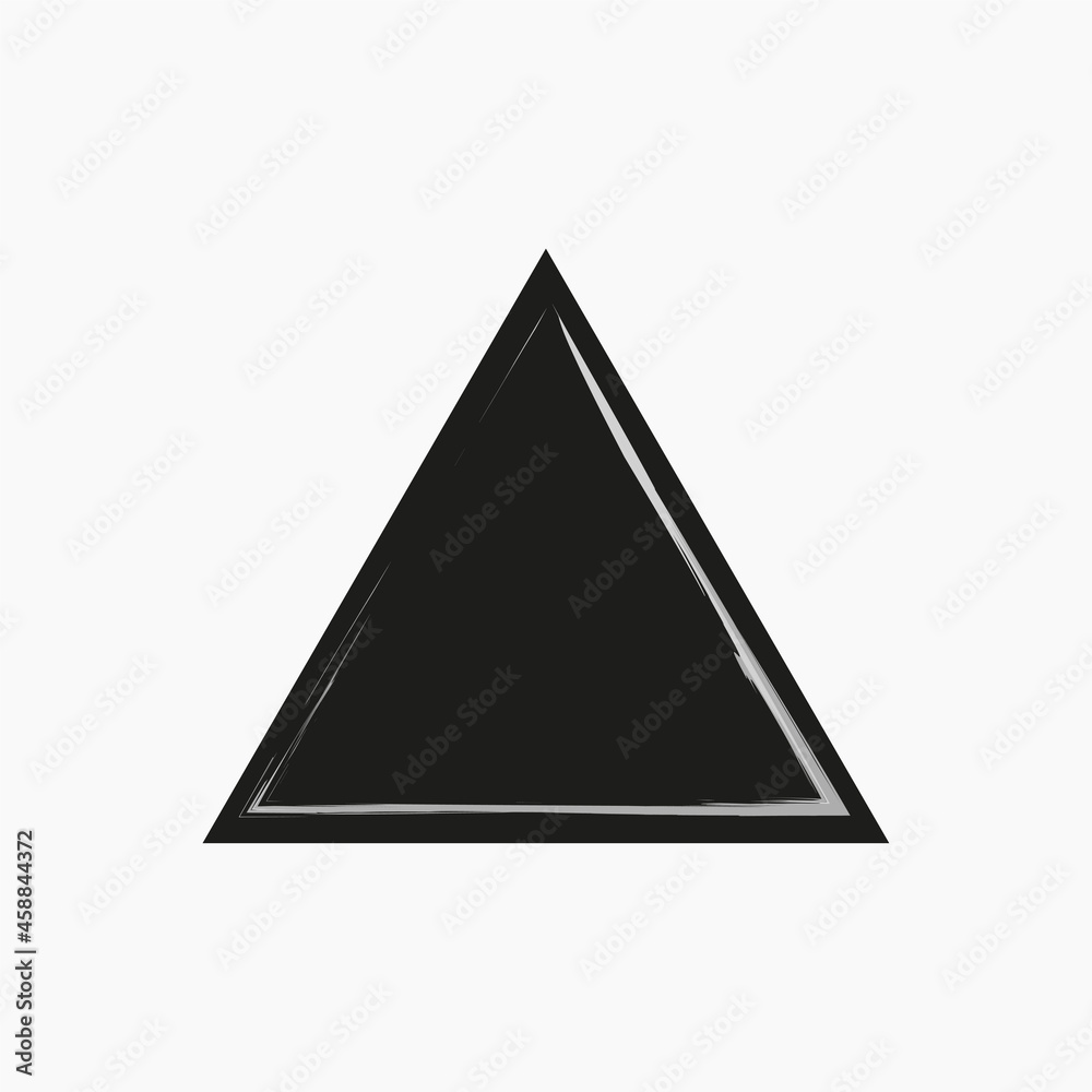 Black triangle icon with gray lines. Geometric figure. Outline symbol collection. Vector illustration. Stock image. Black triangle icon with gray lines. Geometric figure. Outline symbol collection. Vector illustration. Stock image.