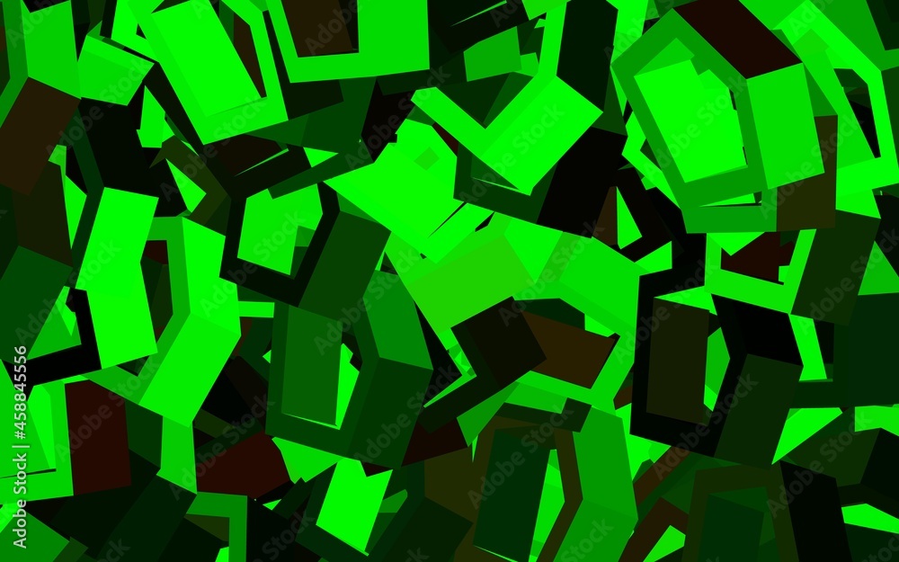Dark Green, Yellow vector background with set of hexagons. Dark Green, Yellow vector background with set of hexagons.