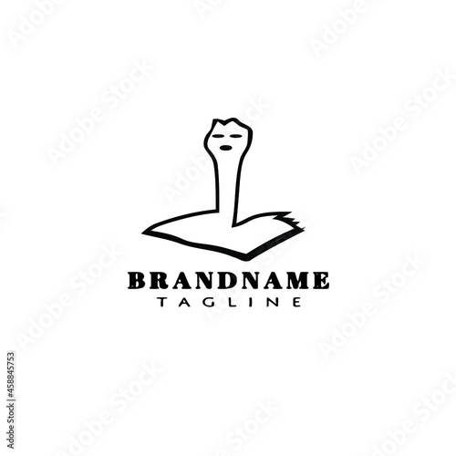 bookworm logo cartoon icon design black isolated vector illustration