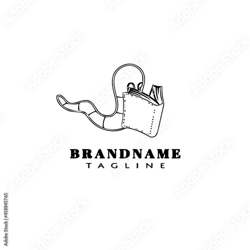 bookworm logo cartoon icon design template isolated vector illustration