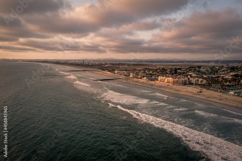 City of Imperial Beach in San Diego  California with pretty sunset clouds